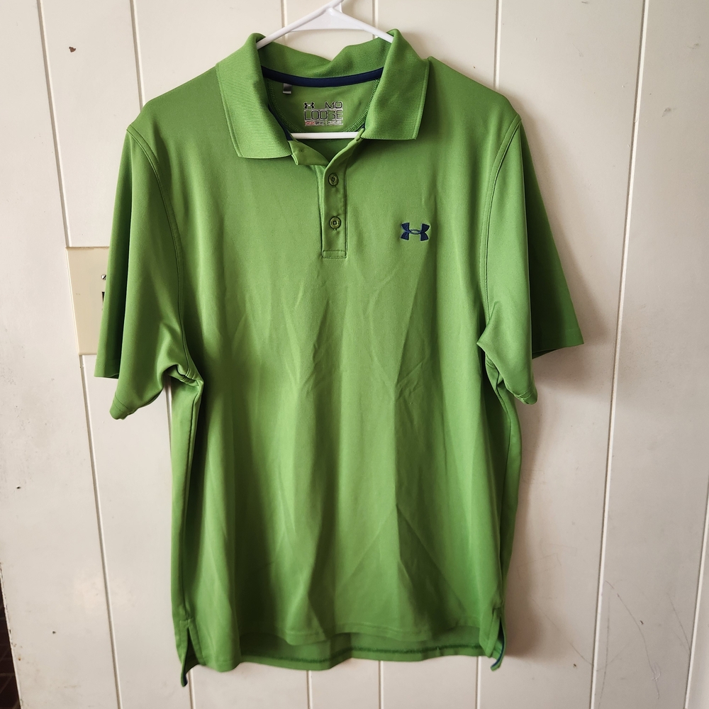 Under Armour Men's Green Polo Shirt Size M